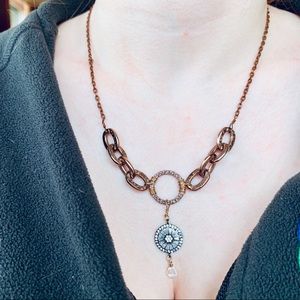 Necklace, Cooper and crystals